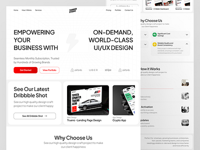 Thinker Studio - Landing Page clean ui design studio landing page studio website thinker studio ui