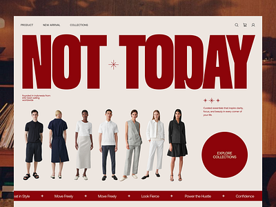 Not Today - Casual Fashion Website casual ecommerce fashion fashion landing pgae landing page retro retro look retro website store style ui uniqlo vintage website web web design website website design