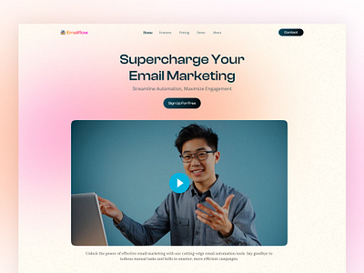 Email Marketing Tool's landing page design landing page saas saas landing page ui