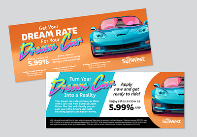 Dream Car Campaign for SunWest graphic design print typography