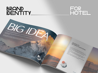 Brand identity for hotel brand identity branding graphic design hotel logo mountains polygraphy