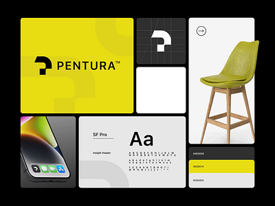 Pentura Furniture Branding b2b brand brand guideline brand identity brand logo branding business company furniture furniture brand home interior logo logo design logo style guide logomark minimal modern visual identity