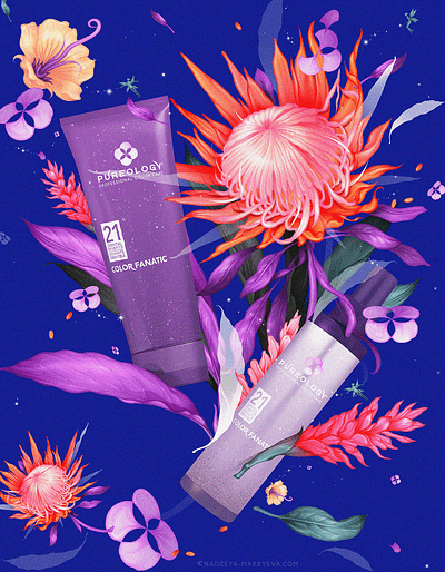 Pureology Color Fanatic Illustration | L’Oréal botanical illustration branding california editorial flower flowers illustration package illustration san francisco