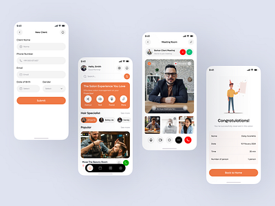 Barber and salon Booking mobile App app app design appointment app barber shop beauty app booking app design hair cut hair salon home services app ios app man style mobile app salon app salon booking spa app ui ux wellness app