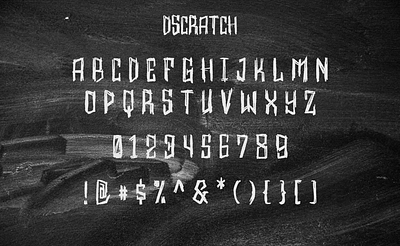 Dscratch - Display font artistic typeface bold lettering casual vibe chalk style creative typography distressed style edgy aesthetic hand drawn font handmade look raw texture rugged design rustic chalk scratch text unique design