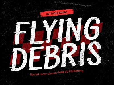 Flying Debris – Retro Racing Font branding display font font gaming movie poster racing retro youtube