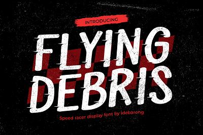 Flying Debris – Retro Racing Font branding display font font gaming movie poster racing retro youtube