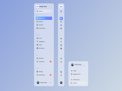 Sidebar Navigation Menu app brand components dashboard design glassui illustration ios logo menu mobile modern navigation popup profile sidebar ui ux webapp website