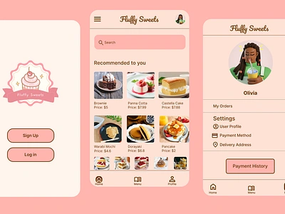 Fluffy Sweets – Case Study: A Delightful Dessert Ordering App product design ui ux