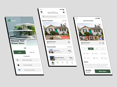 Real-Estate Mobile App Design dashboard design figma landing page mobile app responsive design screenshot ui uiux ux web website