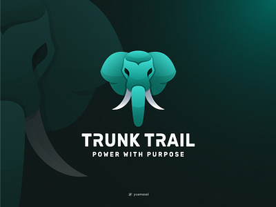 TRUNK TRAIL Creative Elephant Logo Design animal brand branding colorful design elephant gradient graphic design identity illustration logo mammoth simple ui vector