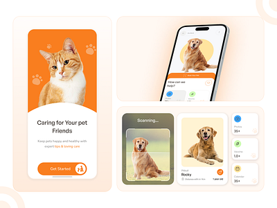 Pet Health & Care App! animal care cat clinic dog dog food ios app minimal mobile app pet pet care pet food pet health pet shops ui vet app