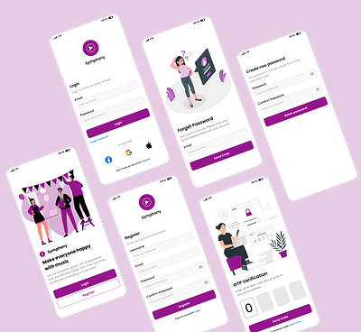 Event volunteer - Login and register page ui