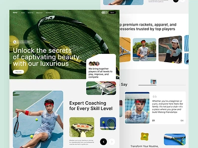 Sport Landing Page branding design e commerce graphic designer illustration landing page logo sport tennis ui ux web design