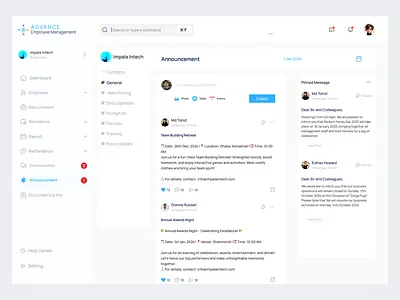 A One-Stop Fix for Fast, Clear Announcements HR Management app ui ux company app company dashbaord dashboard design dashboard ui ux design employee app employee management app employee software hr app hr management hr software notice board app payroll ui ui ux design user experince user interface ux web app ui ux