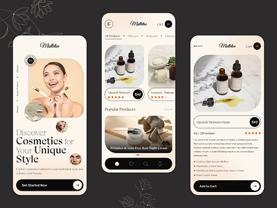 Modern Skincare eCommerce App Design app design app development beauty beauty products bodycare branding cosmetics cosmetology app ecommerce graphic design luxury app makeup mobileapp shopping app skincare skincare app ui ux