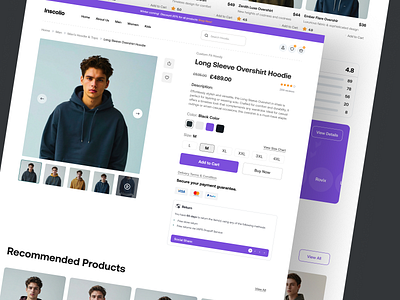 Overshirt/Hoodie Product Page Design ecommerce ecommerce design ecommerce product page ecommerce product page design ecommerce ui ecommerce website ecommerce website design fashion ui desing minimal online store product page shop page shopify shopify product page single product page sleek ui ui design woocoomerce wordpress ecommerce