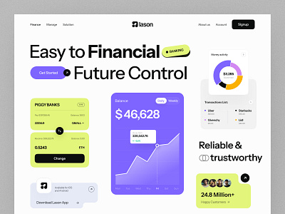 Finance Web Design - SaaS analytics banking finance fintech landing page money saas wallet web web design