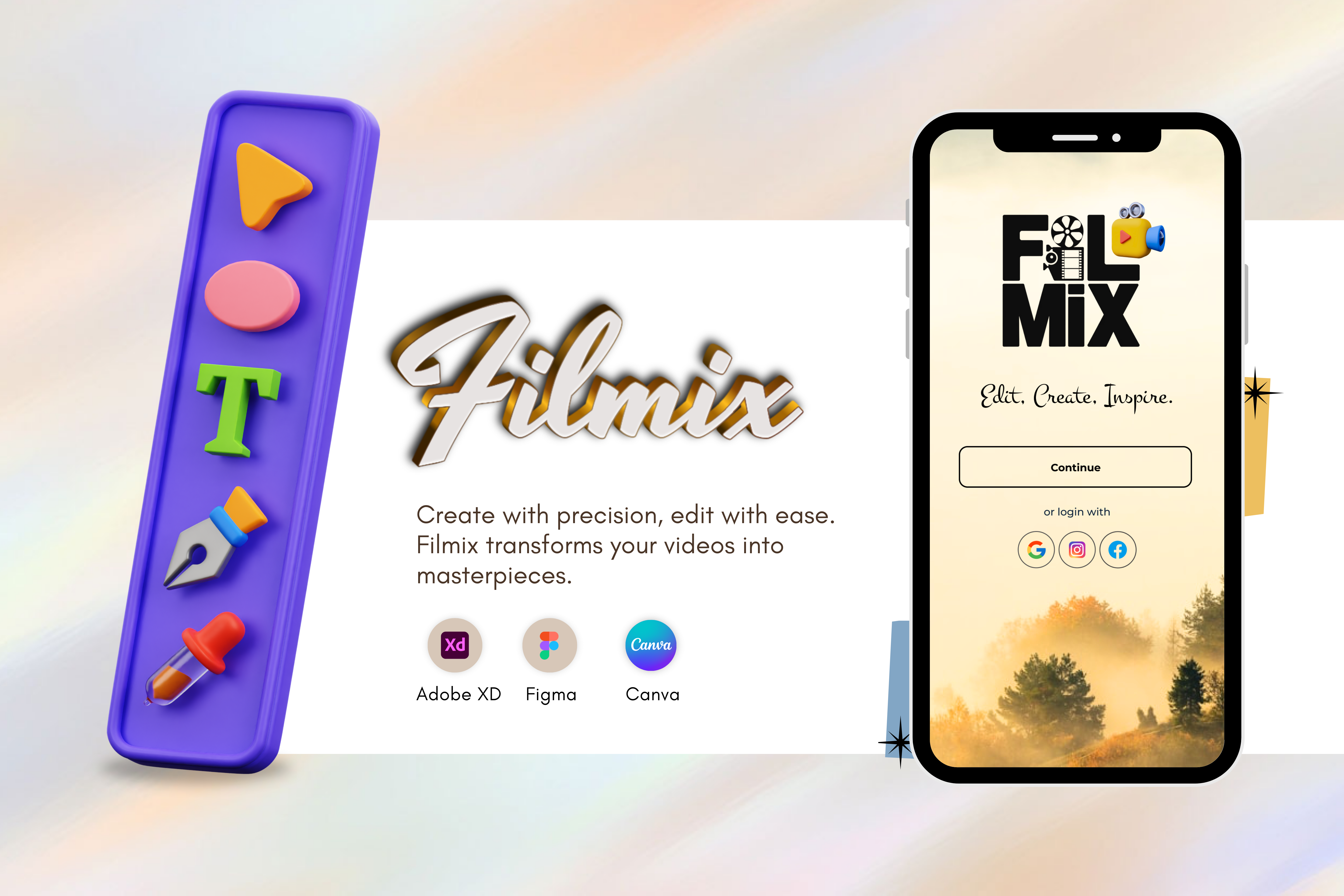 Filmix - Mobile Application adobexd canva casestudy design figma mobileapp mockups prototyping wireframing