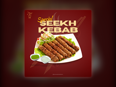 Special Seekh Kebab...! graphic design