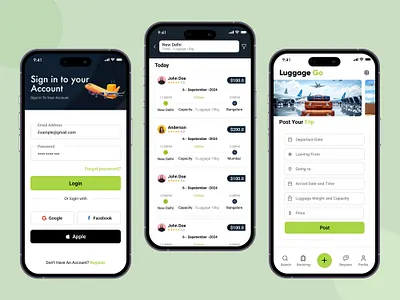 Luggage Transfer App app design dtdc flight luggage parsal plane transport ui ux