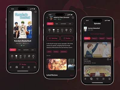 Anime Mobile App anime app app app design app interfaces best app design best ui dark ui design mobile mobile app design mobile app ui mobile ui mobile ui design mobile ux modern app ui online cinema ui ui design ui ux design ux