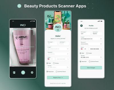 Beauty Product Scanner App 3d animation branding graphic design logo motion graphics ui