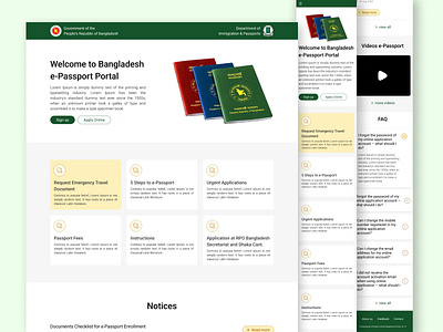 Bangladesh e-Passport : Responsive Landing Page bestuidesigner bestwebdesigner e passportwebsite passportwebsite topuidesigner uiuxdesign uiuxdesign71 uiuxdesigner