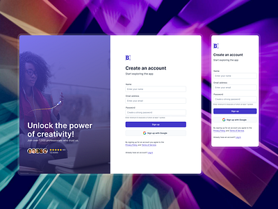 Authentication [01] - Create an account authentication create account dark mode design kit design system extrabold ui figma form reviews sign up page