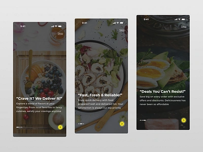 Onboarding Screens dailyui figma fooddeliver onboarding
