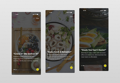 Onboarding Screens dailyui figma fooddeliver onboarding