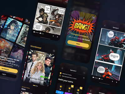 Comic App anime app cards clean comic design ios manga mobile news newsletter simple ui ux