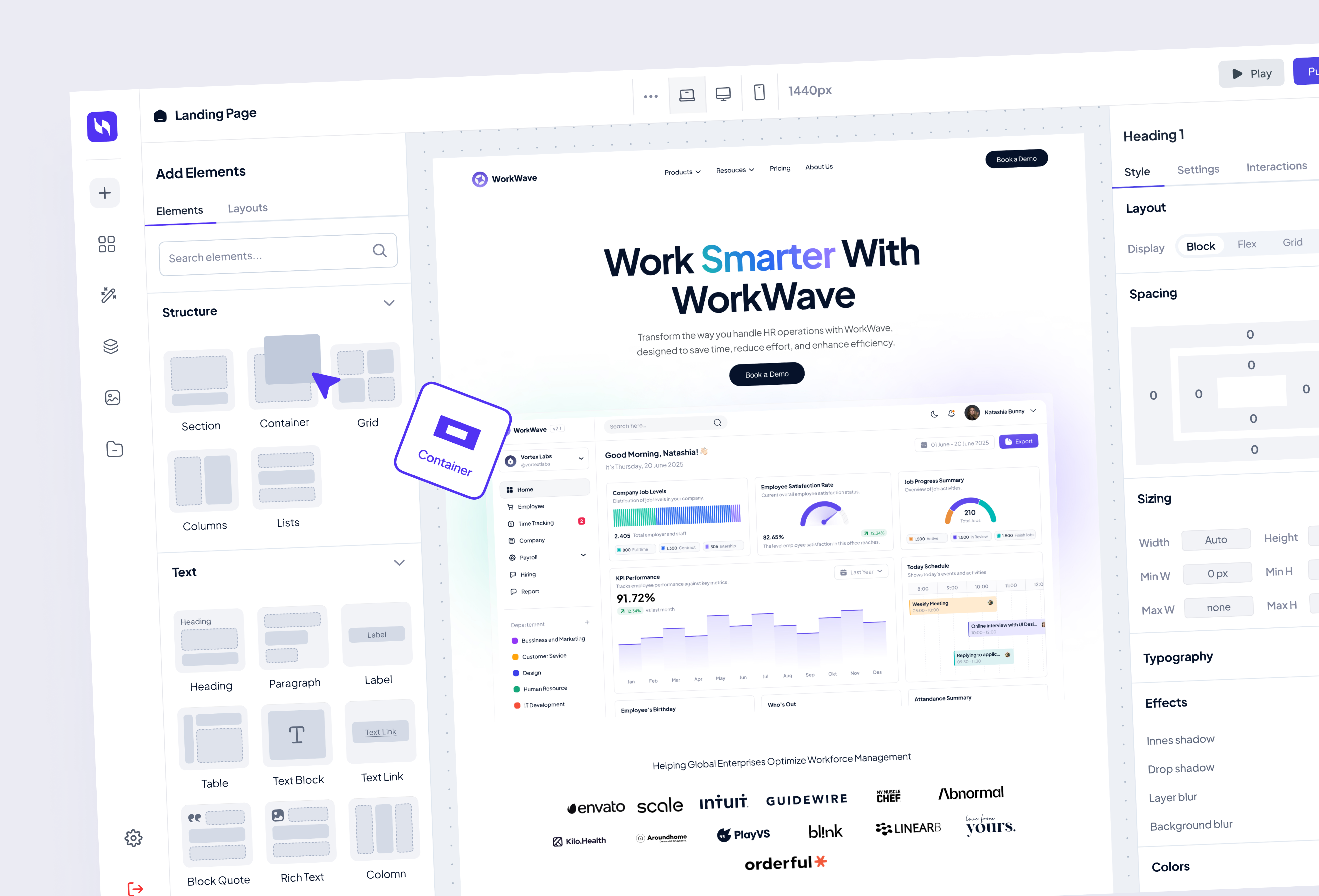 Weasy - Website Builder app builder cms component dashboard elementor elements framer layouts no code no code builder page builder product responsive saas web development webflow website builder wordpress