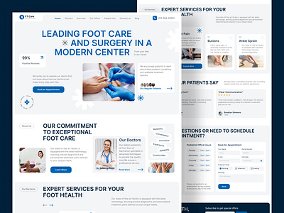 Footcare Website Landing Page UI Design courses design diagnosis exercise fitness footcare health healthcare homepage landing page medical care podiatry clinic selfcare sport treatment ui web web design website wellness