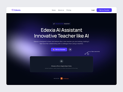 Hero Header - Edexia clean design header hero landingpage minimal saas uidesign