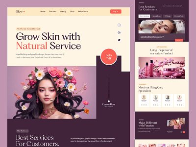 Beauty Clinic Landing Page beautiful beauty clinic beauty product beauty salon beauty website brown classic clinic cosmetics landing page makeup massage pixelnaiem salon skincare spa web website