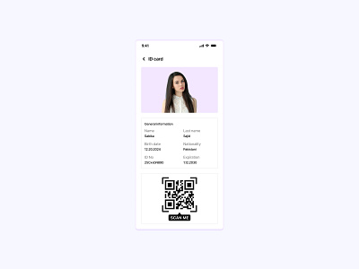 An electronic ID card app design figma graphic design ui ux