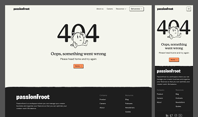 PassionFroot – 404 404 404 page web design