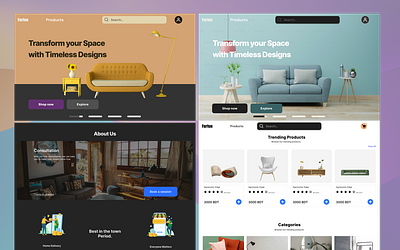 Furniture Website about us categories dailyui e commerce furniture furniture website landing page landing ui shopping website