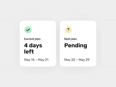 Plan Overview Cards for a Nutrition App card clean delivery food mobile nutrition widget