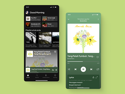 Player Music design figma lyric music music player player music playlist song ui