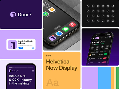 Door7 Brand Identity app design app store bento blockchain branding colour palette crypto and web3 design global graphic design icons identity illustration iphone logo nazmi javier product design story instagram unspace