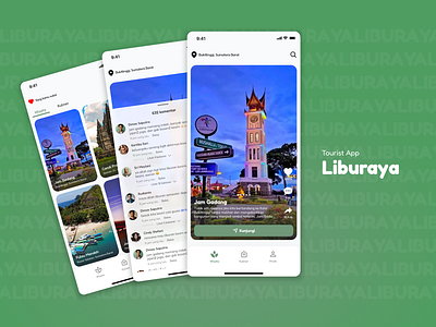 Liburaya - Tourist App app culinary food holiday mobile outbound place tourist ui ux vocation