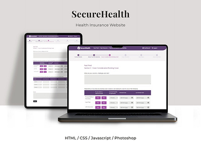 SecureHealth css design html photoshop