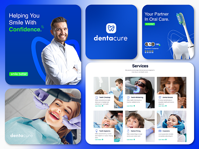 DentaCure🚀Branding branding graphic design logo ui