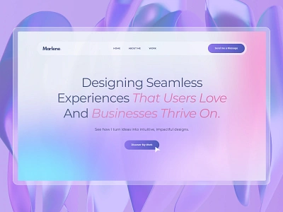 Portfolio UX/UI Designer - WIP branding colorful glass effect gradient graphic design homepage minimal ui web web design website