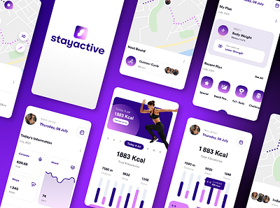 StayActive🚀App Design adobe app design graphic design logo marketing photoshop ui