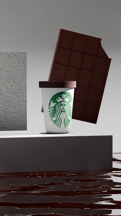 Starbucks Animation 3d 3d animation 3d model animation blender branding design model modelling product animation render