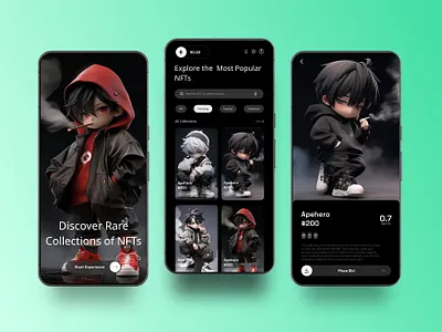 NFT Marketplace App blockchain crypto crypto app figma mobile app nft app nft marketplace nfts uiux web 3