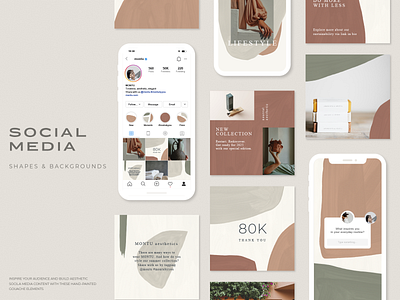 Abstract Textured Shapes in Social Media branding